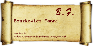 Boszkovicz Fanni névjegykártya