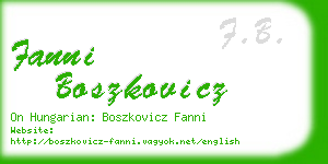 fanni boszkovicz business card